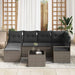 Bankstel 7 st Lichtgrijs poly rattan