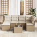 Bankstel 7 st Beige en Crème poly rattan