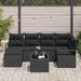 Bankstel 7 st Zwart poly rattan