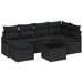 Bankstel 7 st Zwart poly rattan