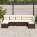 Bankstel 7 st Bruin en Crème poly rattan