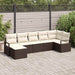 Bankstel 7 st Bruin en Crème poly rattan