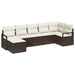 Bankstel 7 st Bruin en Crème poly rattan