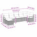 Bankstel 7 st Bruin en Crème poly rattan