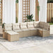 Bankstel 7 st Beige en Crème poly rattan