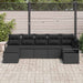 Bankstel 7 st Zwart poly rattan