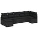 Bankstel 7 st Zwart poly rattan