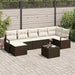 Bankstel 8 st Bruin en Crème poly rattan