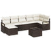 Bankstel 8 st Bruin en Crème poly rattan