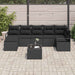 Bankstel 8 st Zwart poly rattan