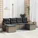 Bankstel 6 st Grijs poly rattan