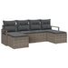 Bankstel 6 st Grijs poly rattan