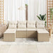 Bankstel met kussen met opslag 6 pcs Beige en Crème poly rattan