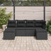 Bankstel 6 st Zwart poly rattan