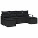 Bankstel 6 st Zwart poly rattan