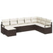 Bankstel 8 st Bruin en Crème poly rattan