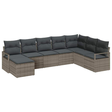 Bankstel 8 st Grijs poly rattan