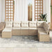 Bankstel 8 st Beige en Crème poly rattan