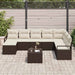 Bankstel 9 st Bruin en Crème poly rattan