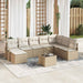 Bankstel 9 st Beige en Crème poly rattan