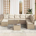 Bankstel 9 st Beige en Crème poly rattan