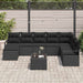 Bankstel 9 st Zwart poly rattan