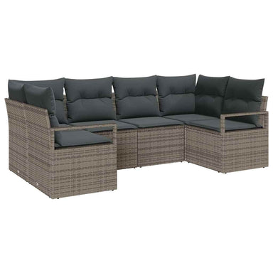 Tuinbankenset 6 st Grijs poly rattan