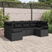 Tuinbankenset 6 st Zwart poly rattan