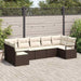 Tuinbankenset 7 st Bruin en wit poly rattan