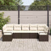 Tuinbankenset 7 st Bruin en wit poly rattan