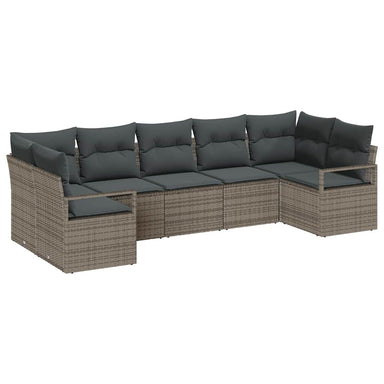 Tuinbankenset 7 st Grijs poly rattan