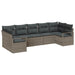 Tuinbankenset 7 st Grijs poly rattan