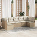 Tuinbankenset 7 st Beige en Wit poly rattan