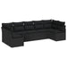Tuinbankenset 7 st Zwart poly rattan