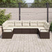 Tuinbankenset 9 st Bruin en wit poly rattan