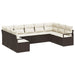 Tuinbankenset 9 st Bruin en wit poly rattan