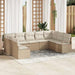 Tuinbankenset 9 st Beige en Wit poly rattan