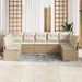 Tuinbankenset 9 st Beige en Wit poly rattan