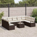 Tuinbankenset 10 st Bruin en Crème poly rattan