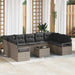 Tuinbankenset 10 st Lichtgrijs poly rattan