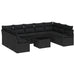 Tuinbankenset 10 st Zwart poly rattan
