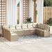 Tuinbankenset 10 st Beige en Wit poly rattan