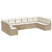 Tuinbankenset 10 st Beige en Wit poly rattan