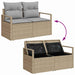 Tuinbankenset 10 st Beige en Wit poly rattan