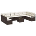 Tuinbankenset 11 st Bruin en Crème poly rattan