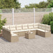 Tuinbankenset 11 st Beige en Crème poly rattan