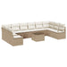 Tuinbankenset 11 st Beige en Crème poly rattan