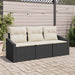 Tuinbankenset 3 st Zwart en Wit poly rattan