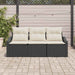 Tuinbankenset 3 st Zwart en Wit poly rattan
