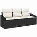 Tuinbankenset 3 st Zwart en Wit poly rattan